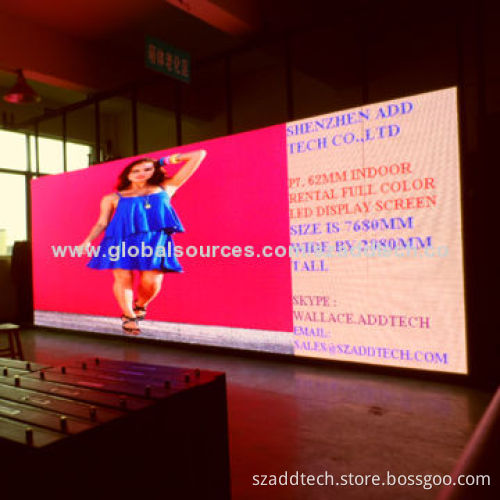 P7.62mm Indoor Rental LED Display Screen, 220/50 or 110V AC/60Hz Input Voltage